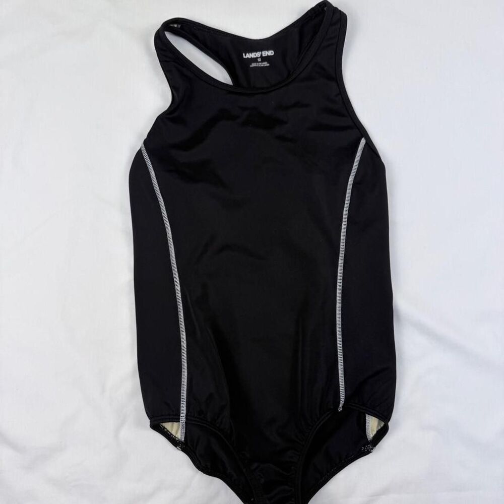 Lands-end Youth Black Swimsuit-one-piece